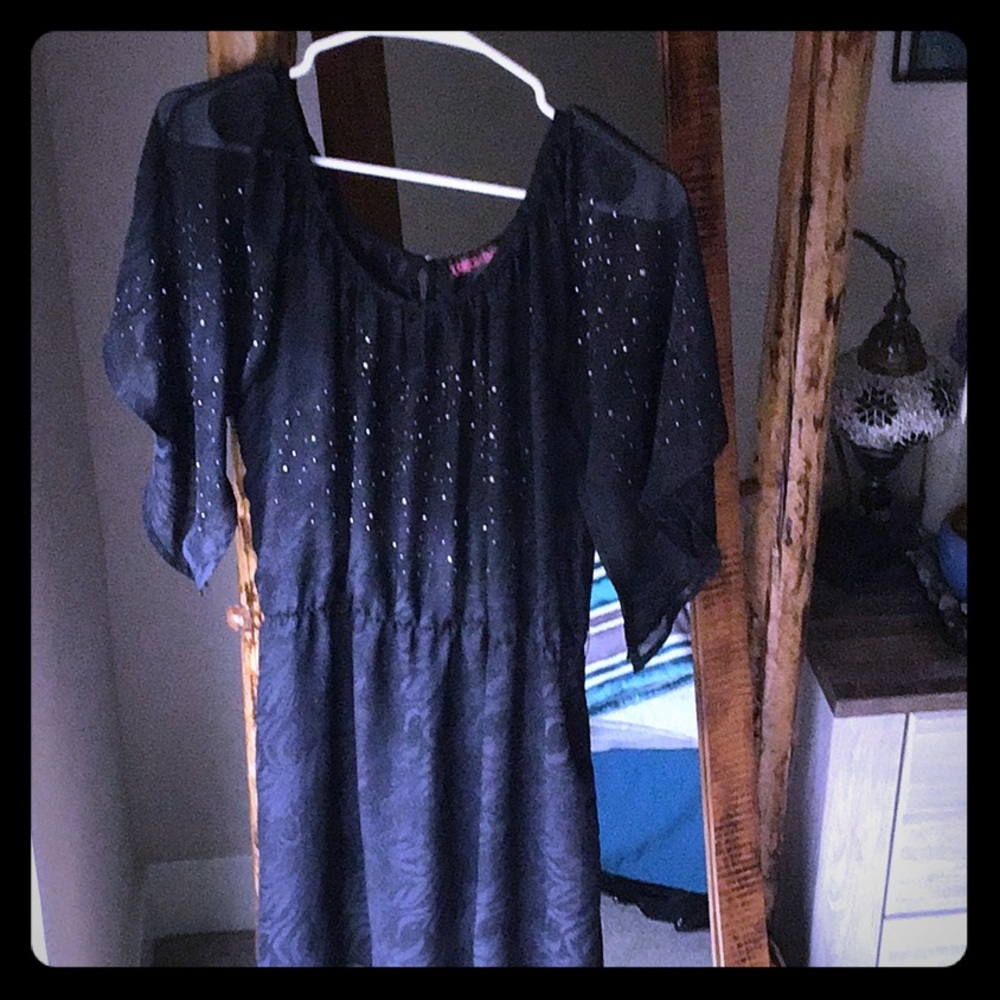 Sparkly Black Midi Dress
